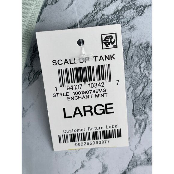 Style & Co. Womens Size Large Scallop Tank Top Enchant Mint - Picture 8 of 9